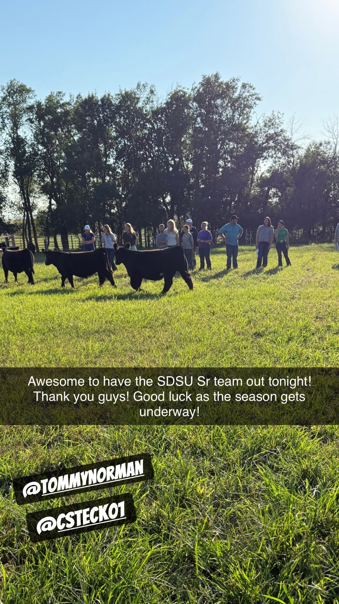 Awesome to have the SDSU Sr Team out tonight! Thank you guys! Good luck as the season gets underway!